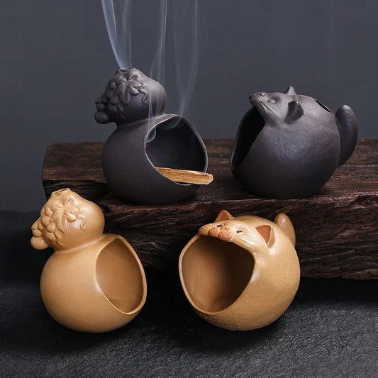 1pc Cute Design Ceramic Censer Palo Santo Incense Sticks Burner for Home and Office Decor Ideal for Meditation (Without Incense)