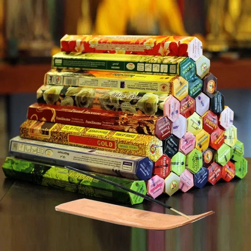 9 Boxes Incense Stick with Incense Plate Authentic Indian Incense Premium Multiple Flavors Mixed Package Random Surprise Hotsale Mixed