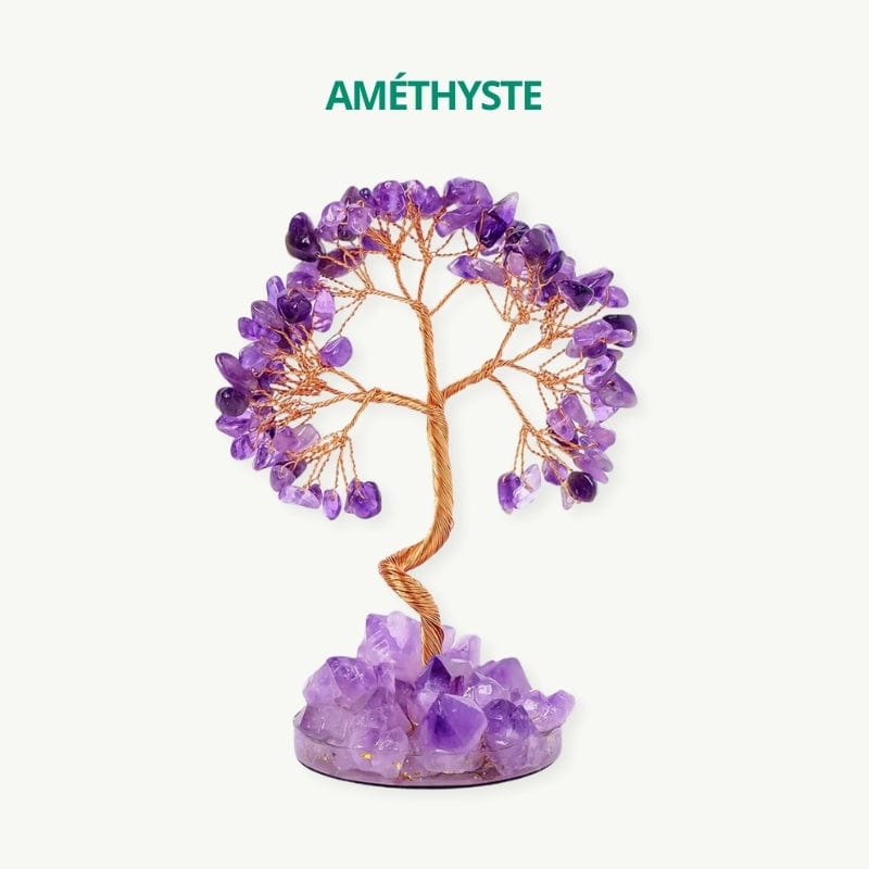 Arbre de vie 7 chakras en cuivre Améthyste