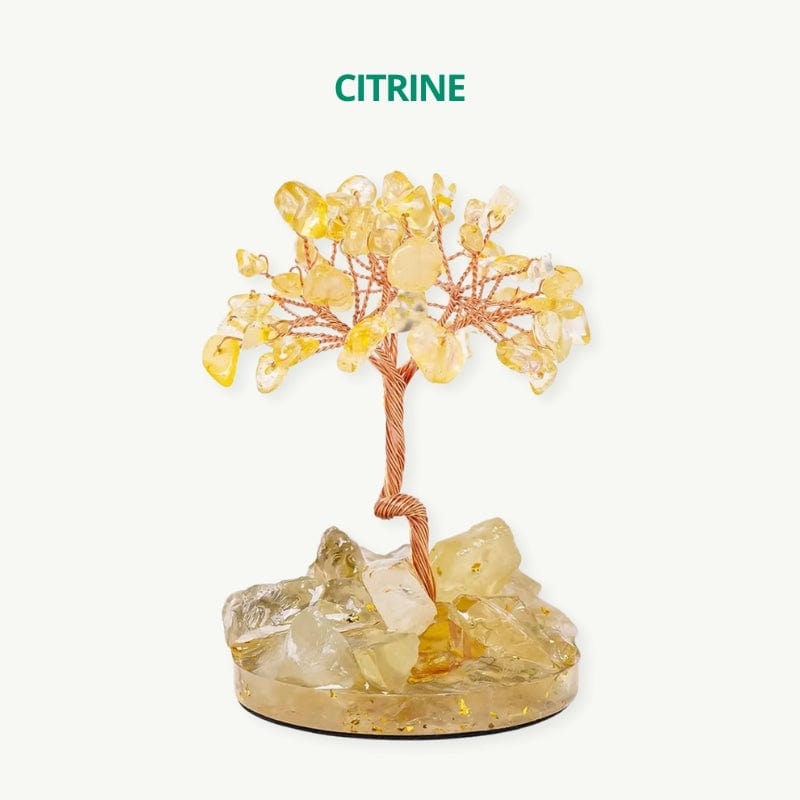 Arbre de vie 7 chakras en cuivre Citrine