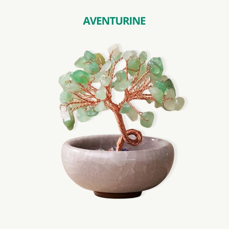 Arbre de vie avec base fleurie Aventurine