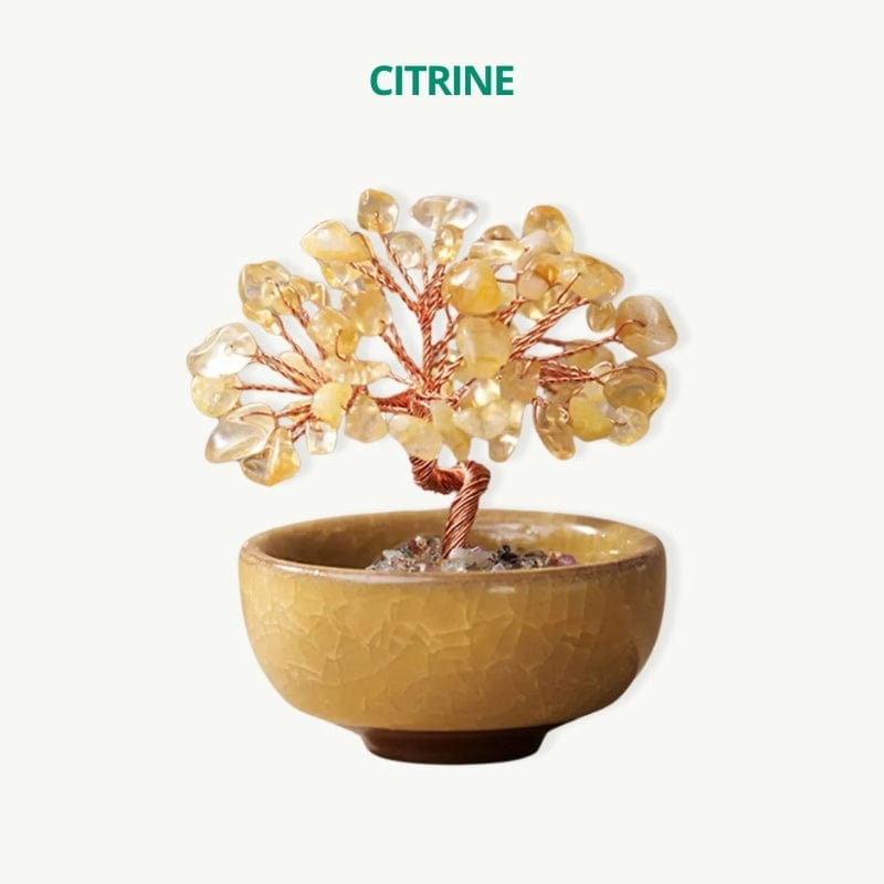 Arbre de vie avec base fleurie Citrine