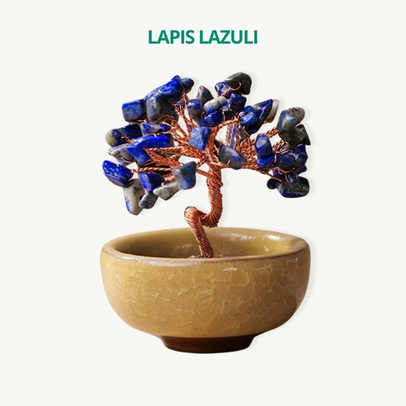 Arbre de vie avec base fleurie Lapis Lazuli