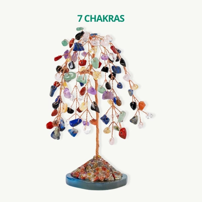 Arbre de vie avec cuivre tissé à la main 7 chakras / 11cm