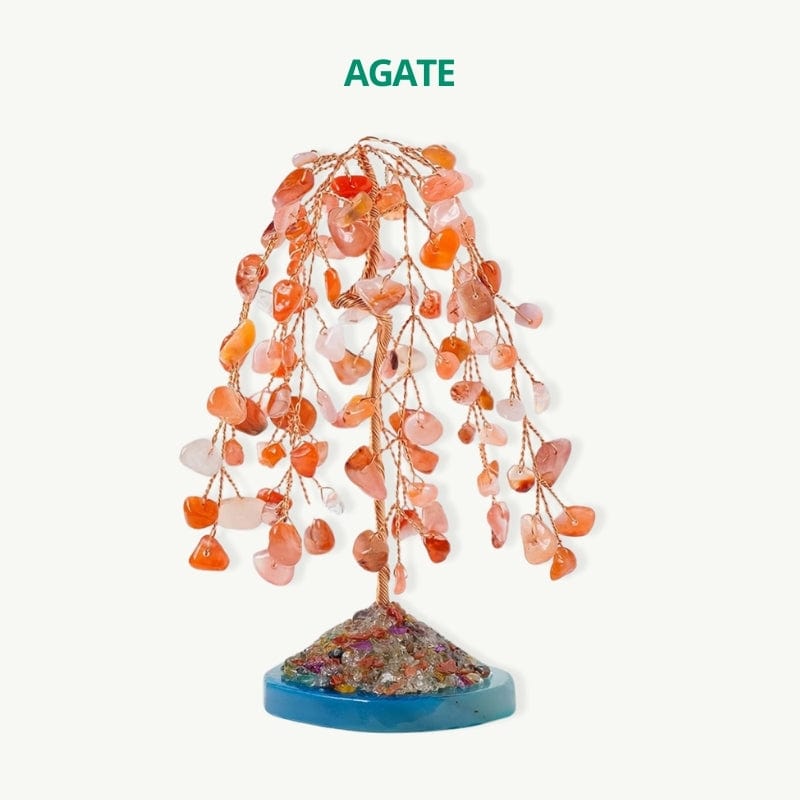 Arbre de vie avec cuivre tissé à la main Agate / 11cm