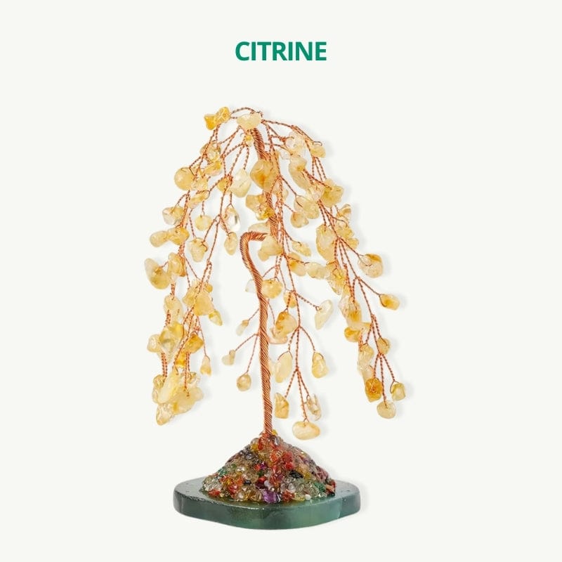 Arbre de vie avec cuivre tissé à la main Citrine / 11cm