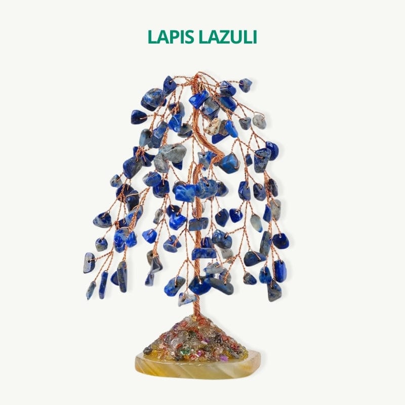 Arbre de vie avec cuivre tissé à la main Lapis Lazuli / 11cm