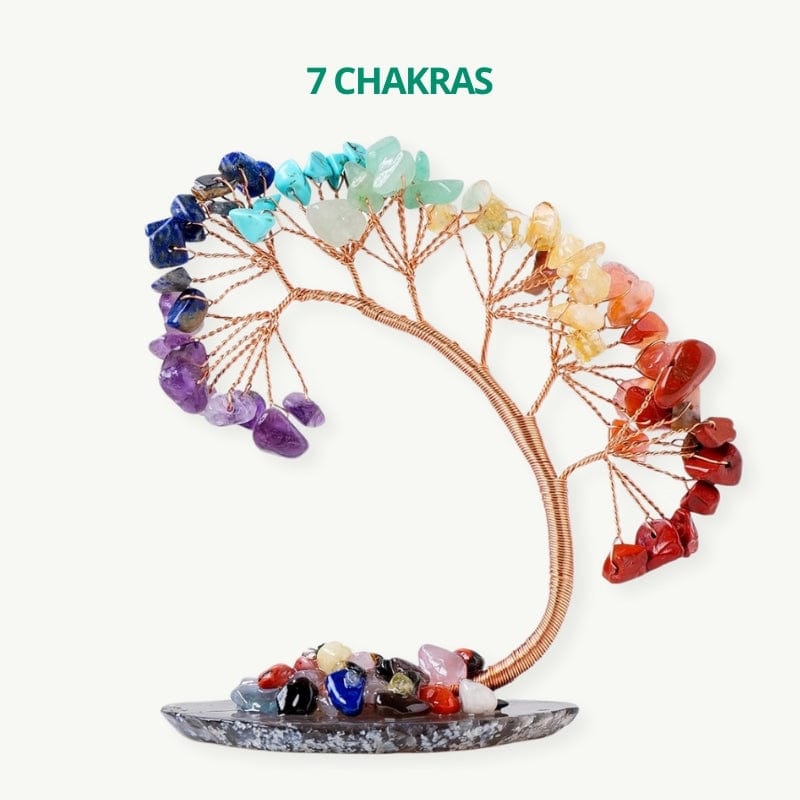 Arbre de vie en cuivre et pierres 7 chakras / 1 pièce