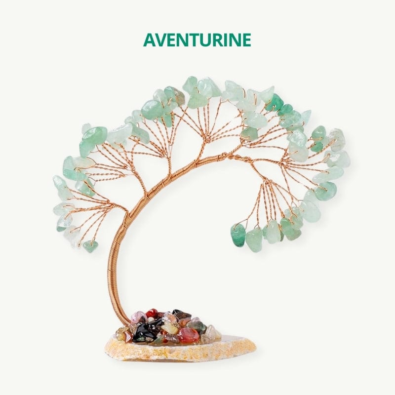 Arbre de vie en cuivre et pierres Aventurine / 1 pièce