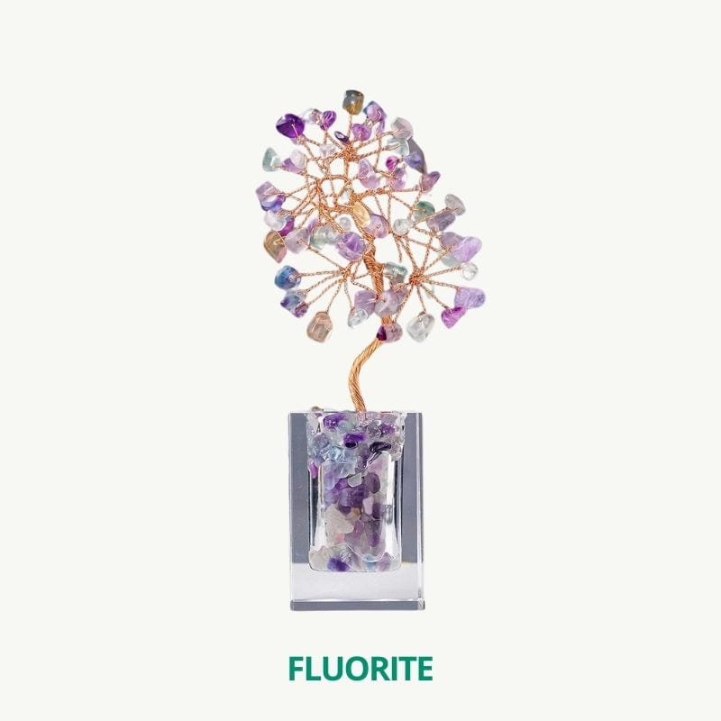 Arbre de vie en pierre décoratif Fluorite