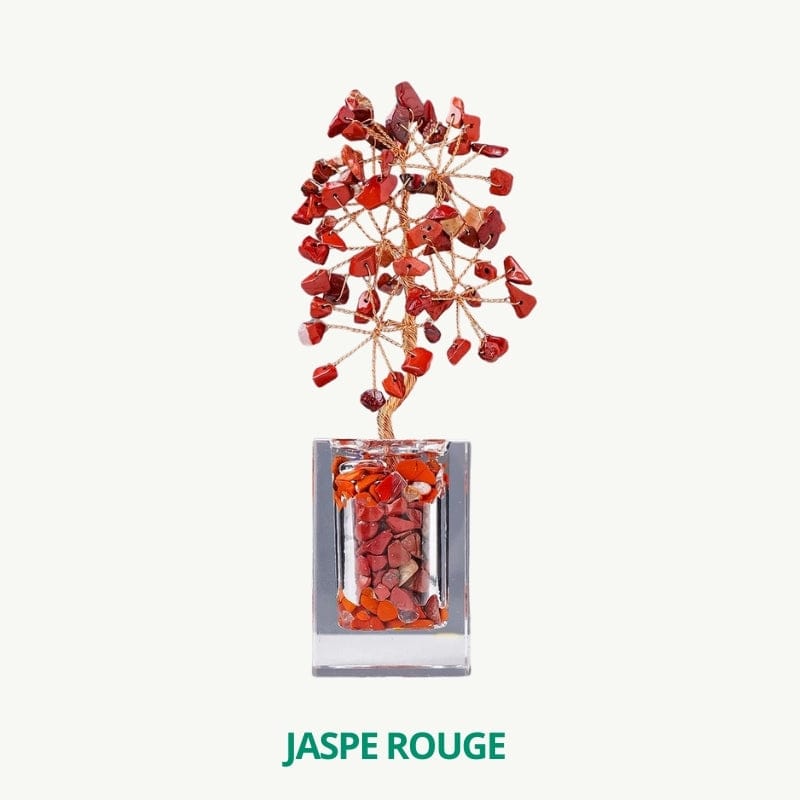 Arbre de vie en pierre décoratif Jaspe rouge