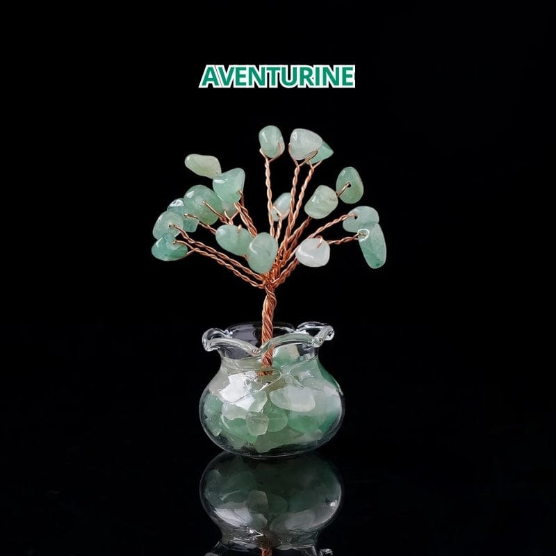 Arbre de vie en pierres naturelles miniature Aventurine