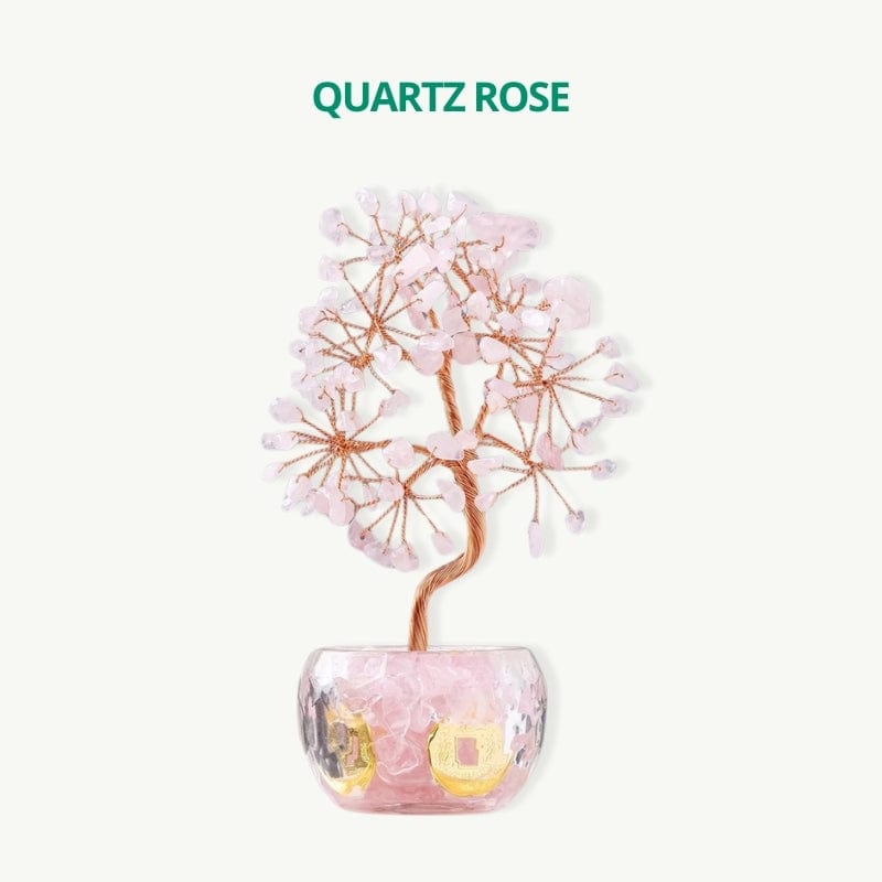 Arbre de vie Feng Shui Quartz Rose