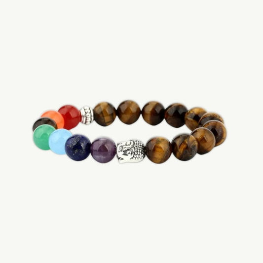 Bracelet 7 Chakras Bouddha Marron / 19cm