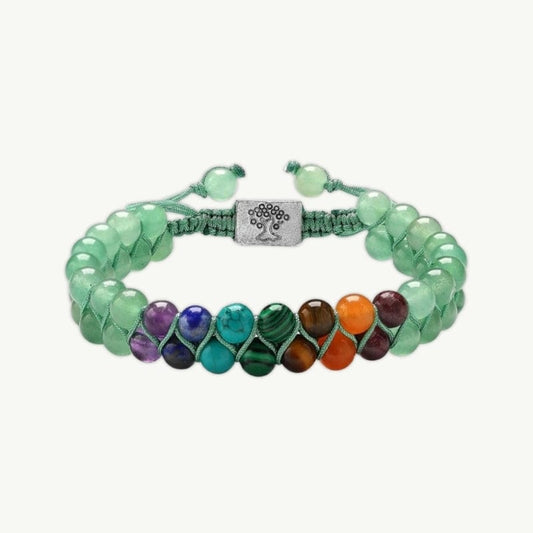 Bracelet 7 Chakras en pierres naturelles Vert