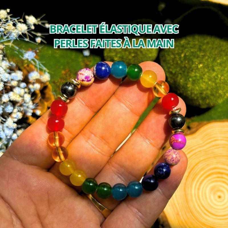 Bracelet 7 Chakras en pierres naturelles 18cm