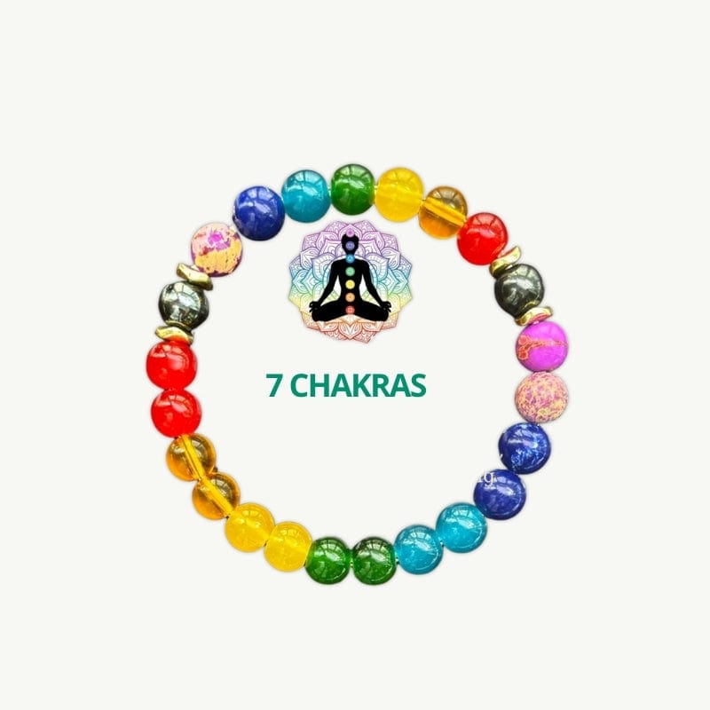 Bracelet 7 Chakras en pierres naturelles 18cm