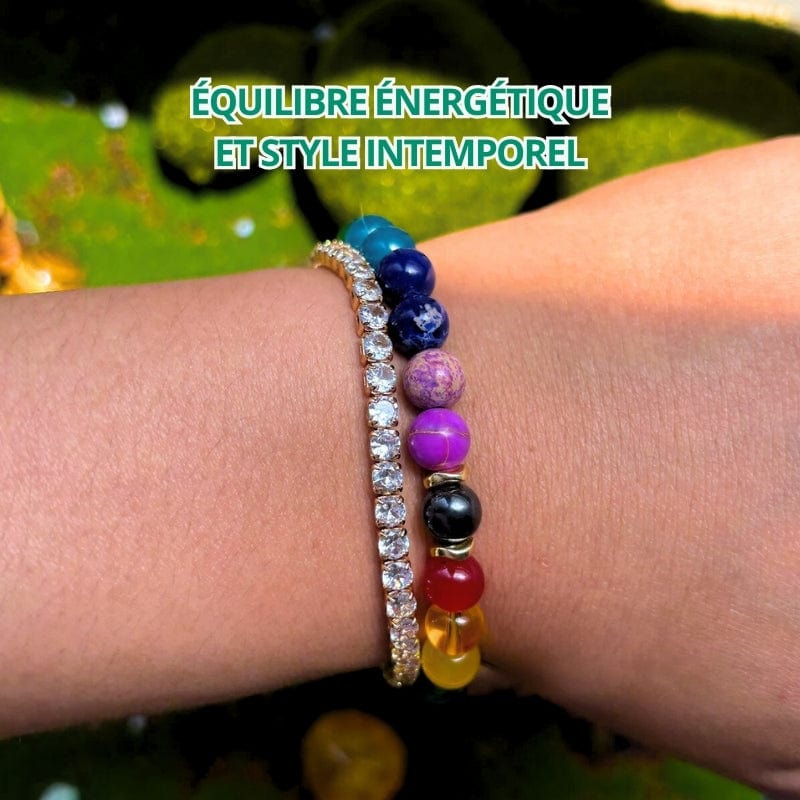 Bracelet 7 Chakras en pierres naturelles 18cm