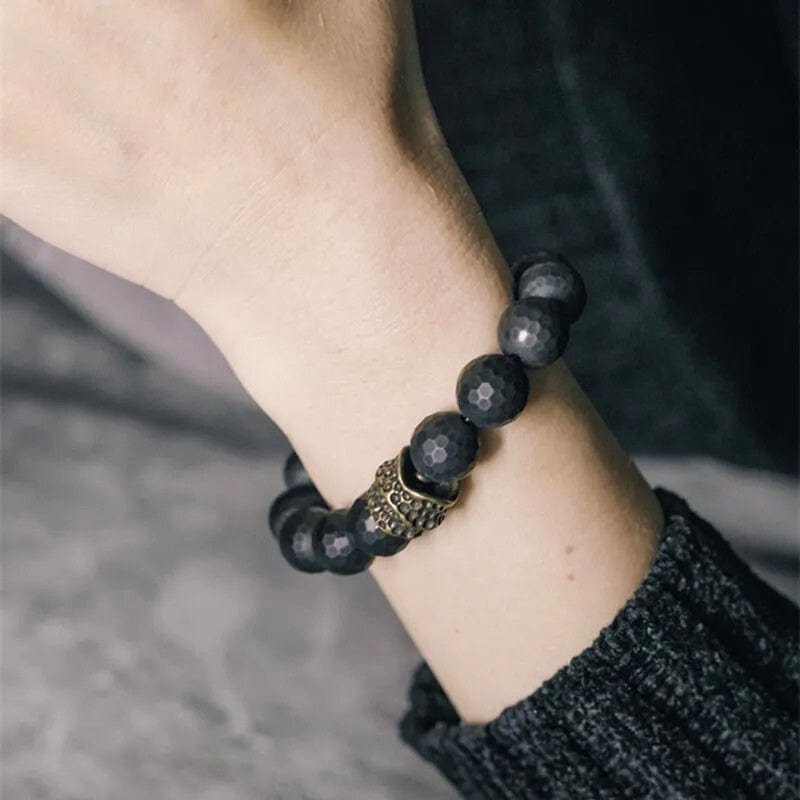 Sundara - Bracelet en Agate Noire Mate