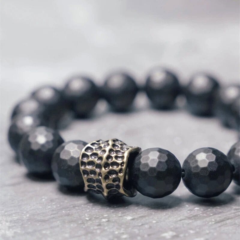 Sundara - Bracelet en Agate Noire Mate