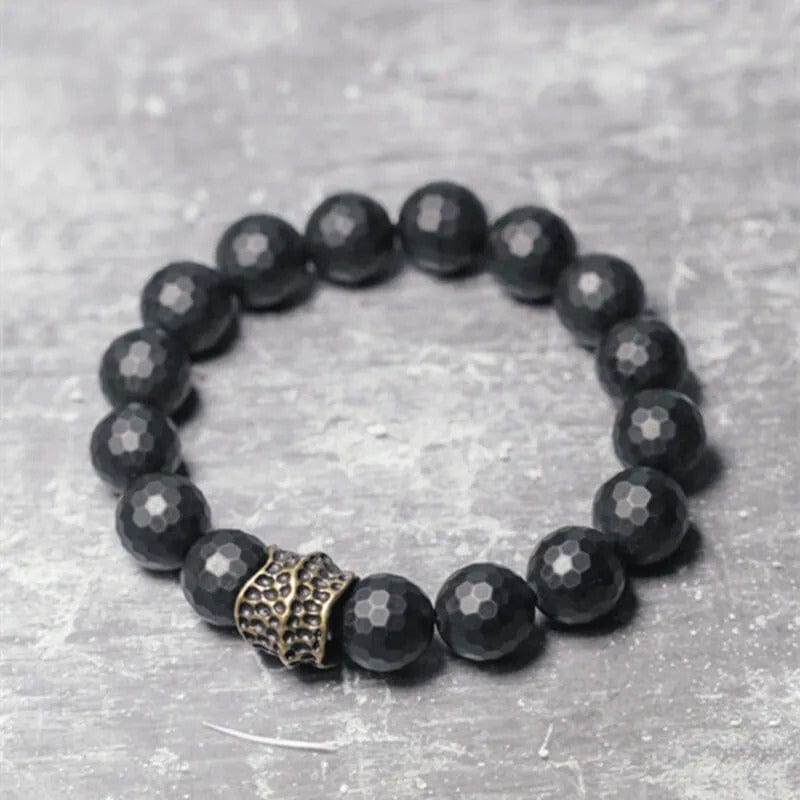 Sundara - Bracelet en Agate Noire Mate