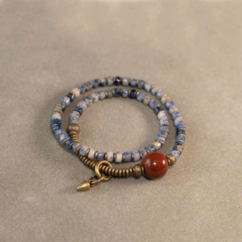 Samriddhi - Bracelet en Cuivre et Jasper 15 à 16cm / Jasper Bleue