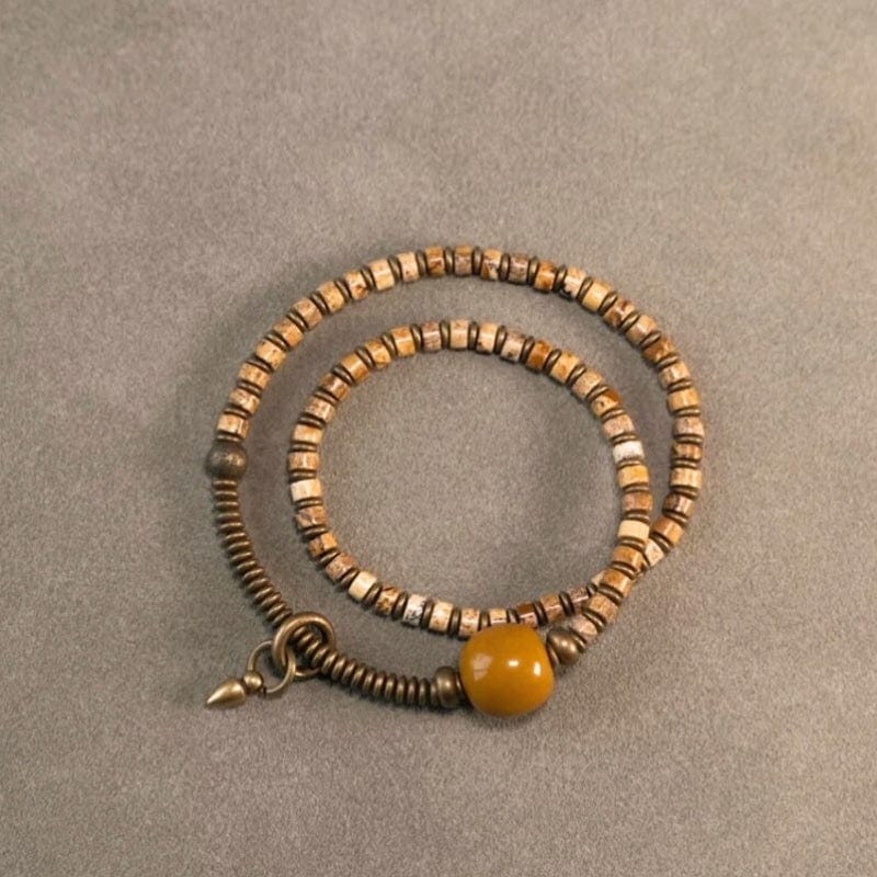 Samriddhi - Bracelet en Cuivre et Jasper 15 à 16cm / Jasper Jaune