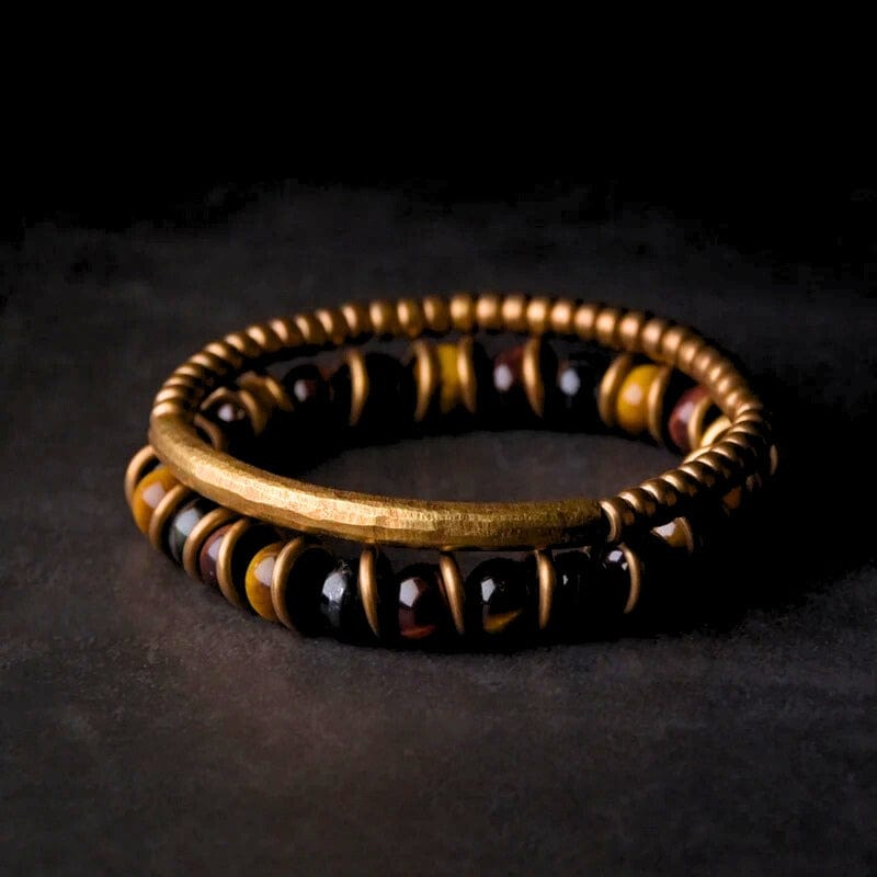 Jaya - Bracelet en Œil de Tigre & Laiton