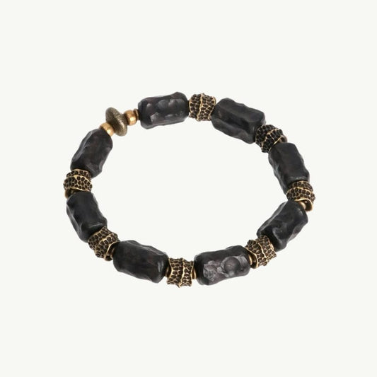 Kalyasa - Bracelet Tibétain en Bois d’Ébène et Cuivre 15 à 16cm / Style 1