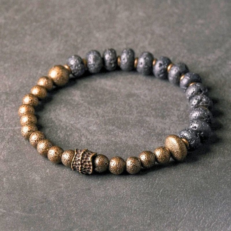 Milinda - Bracelet en Pierre de Lave et Cuivre