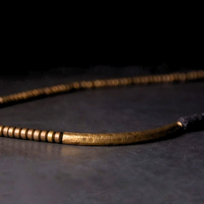 Anuttara - Bracelet Tibétain en Pierre de Lave et Laiton