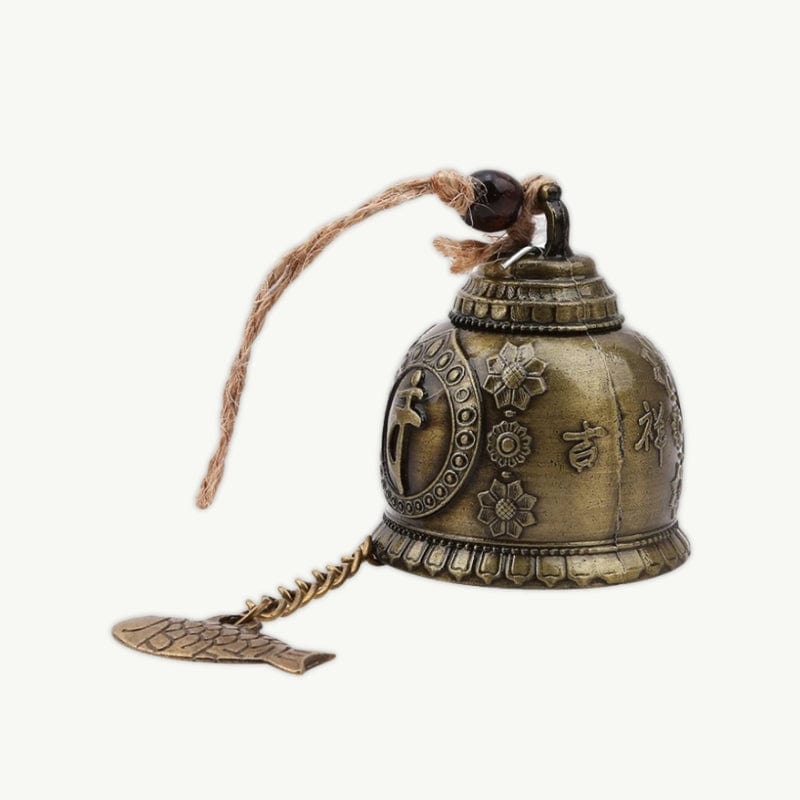 Cloche Bouddha en Métal Bronze antique