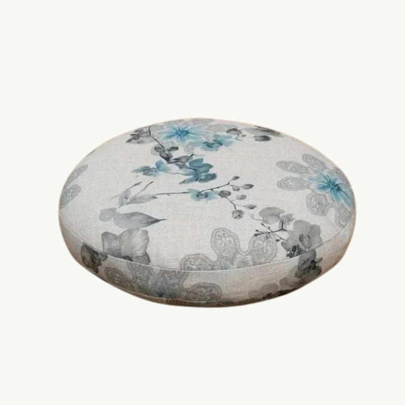 Coussin de méditation rond en coton et lin D / 40x40x10cm