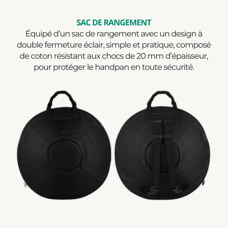 Handpan 55 cm - 12 Notes en Acier Inoxydable avec Sac et Support 12 notes