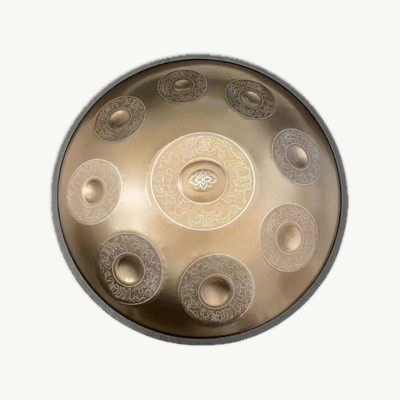 Handpan Doré Gravé 55 cm - 12, 10 ou 9 Notes - 432/440 Hz 432Hz(9 notes)