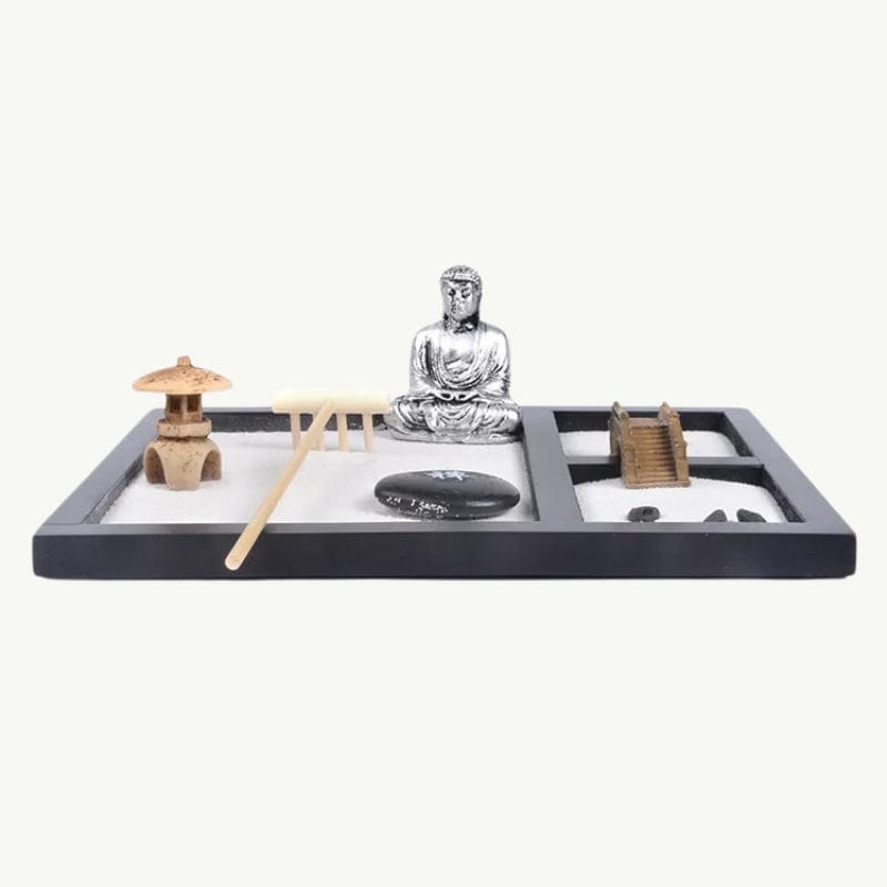 Jardin Zen Feng Shui avec Statue de Bouddha Statute de bouddha (Gris)