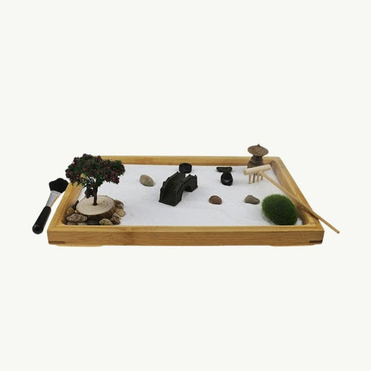 Jardin Zen Japonais de Bureau Bois / 28x19x2.8cm