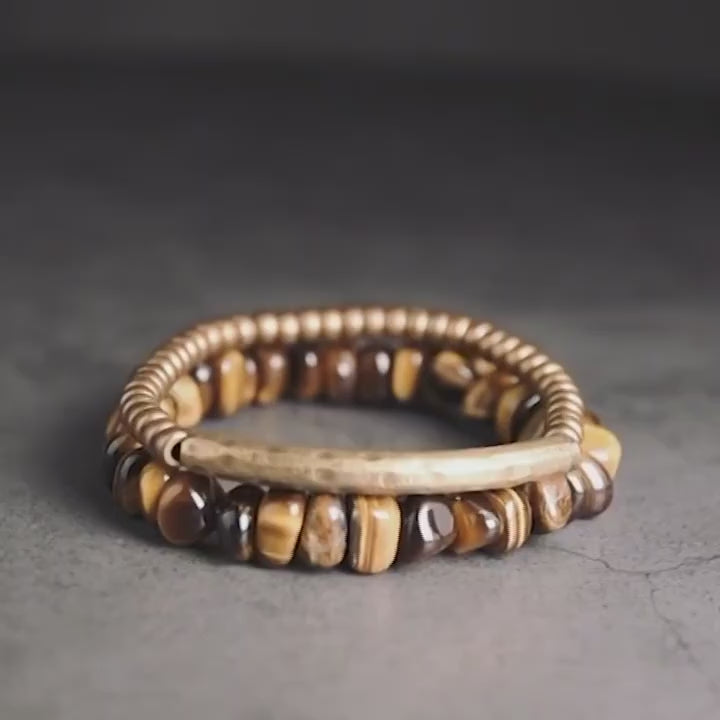 Bracelet œil de tigre doré